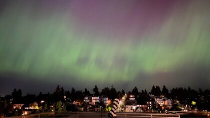 The northern lights can be seen in Seattle on Friday, May 10, 2024.