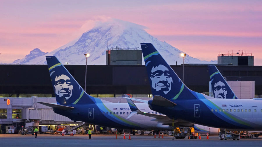 Photo: Alaska Airlines planes at Sea-Tac Airport....