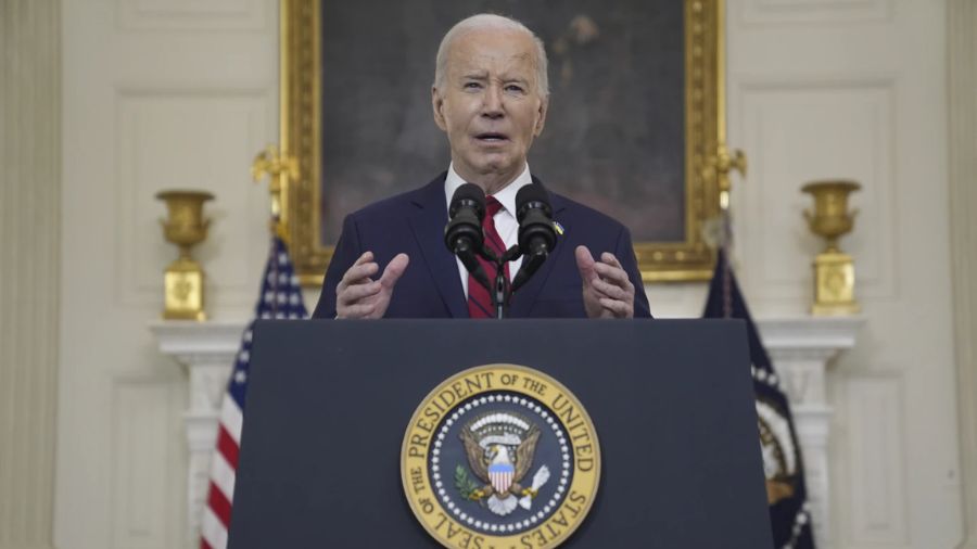 Photo: President Joe Biden speaks before signing a $95 billion Ukraine aid package....