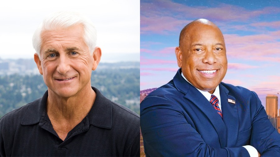 Image: Dave Reichert, left, and Semi Bird are running in 2024 to be Washington's governor....