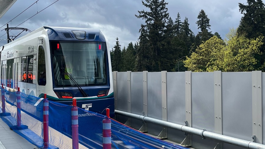 Image: Sound Transit tested train service on the 2 Line between southern Bellevue and Microsoft for...