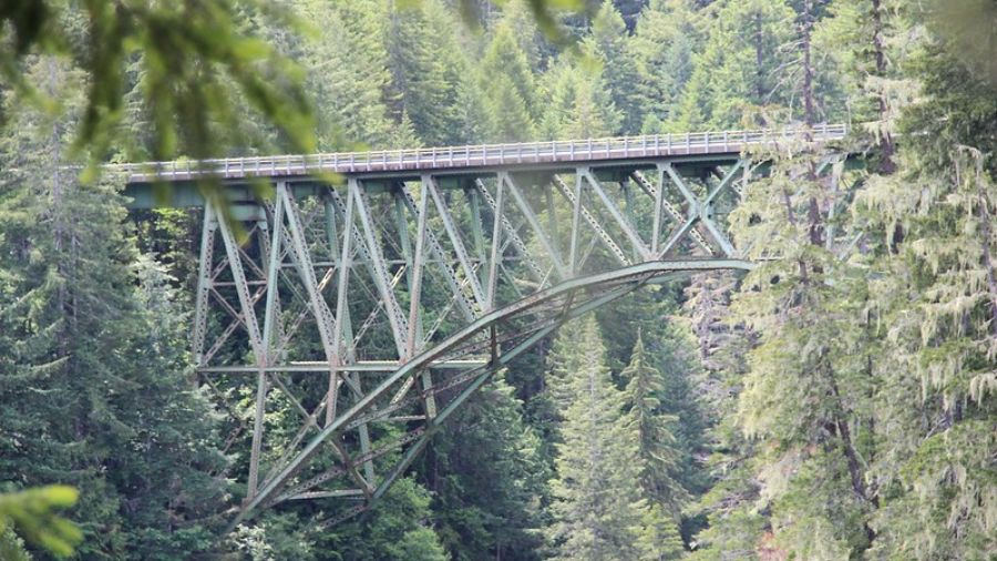 Photo: The High Steel Bridge in Mason County, Washington, can be seen from a distance. (Photo court...