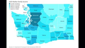 Image: Map of HUD Median Family Income by County in 2022.