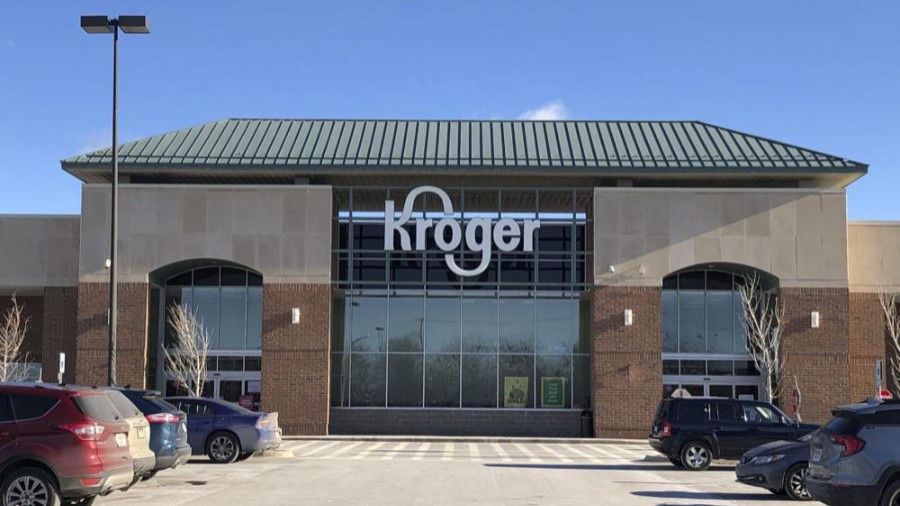 Image: The exterior of a Kroger grocery store in Novi, Michigan, can be seen Jan. 23, 2021....
