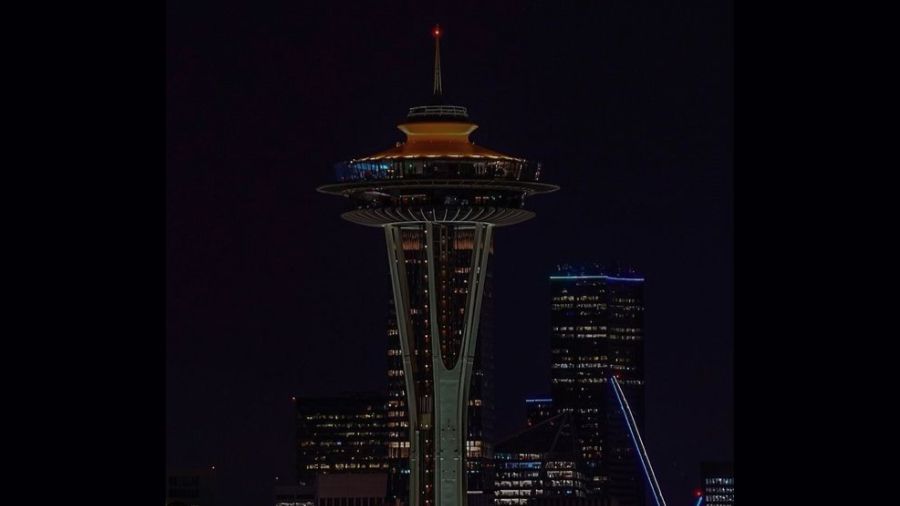 Photo: The Space Needle went dark in 2023 to commemorate Earth Hour....