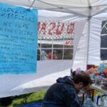 Photo: Inside a pro-Palestinian encampment on the UW campus.