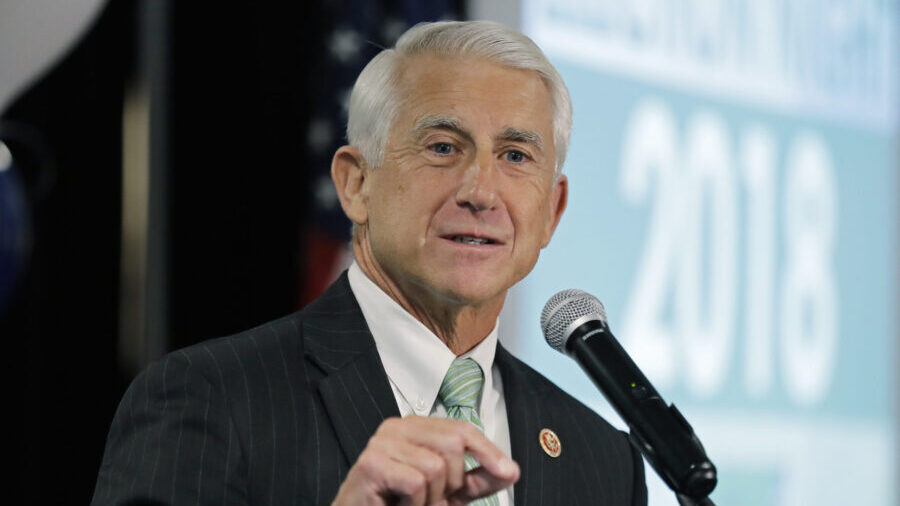 Photo: Then-Rep. Dave Reichert, R-Wash., speaks on Nov. 6, 2018, at a Republican party election nig...